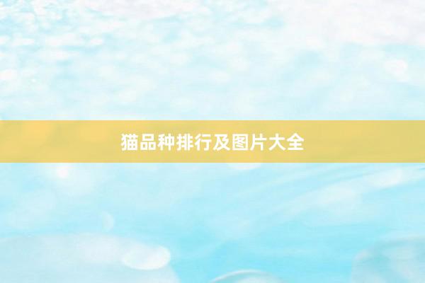 猫品种排行及图片大全